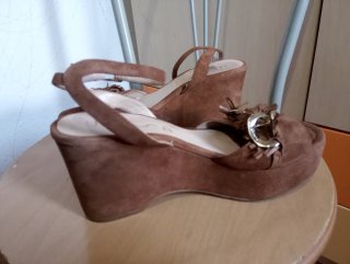 Unisa Sandalias Cuña Ante Marrón Talla 40