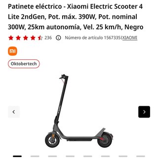 Patinete eléctrico Xiaomi 4 Lite 2ndGen
