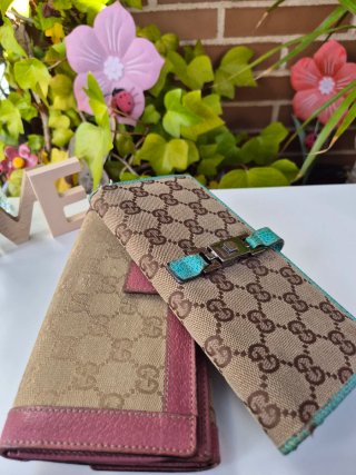 2x1 Cartera GUCCI Originales Marrón- Rosa-Azul