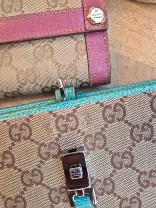 2x1 Cartera GUCCI Originales Marrón- Rosa-Azul