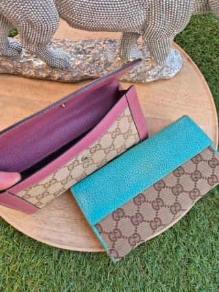 2x1 Cartera GUCCI Originales Marrón- Rosa-Azul