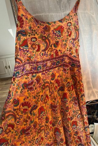 Vestido boho naranja estampado talla única