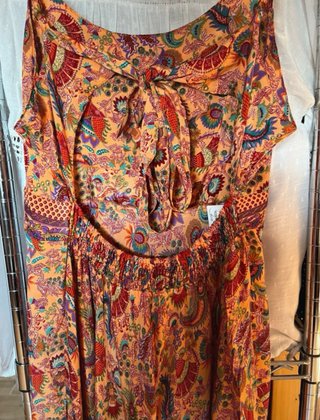 Vestido boho naranja estampado talla única