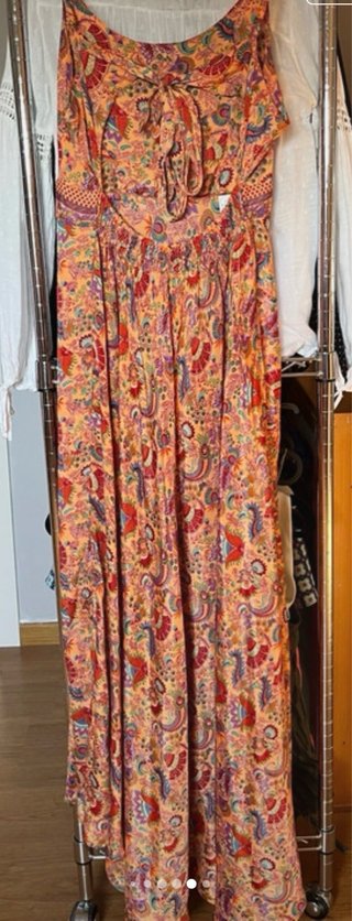 Vestido boho naranja estampado talla única