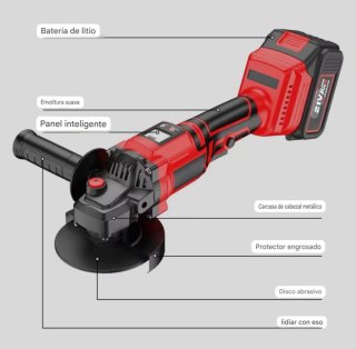 Amoladora Angular Inalámbrica (2 Baterías)