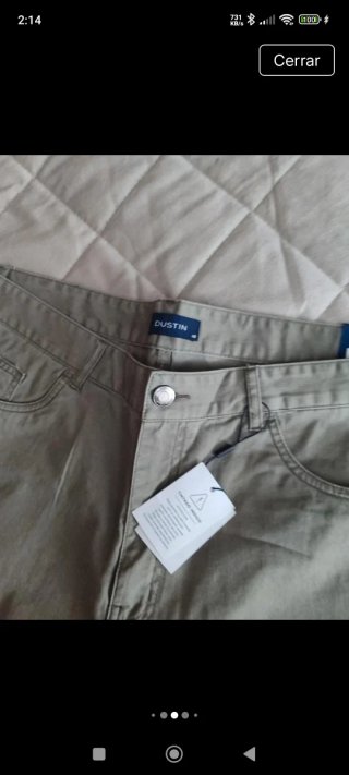 Pantalones chinos beige/verde oliva