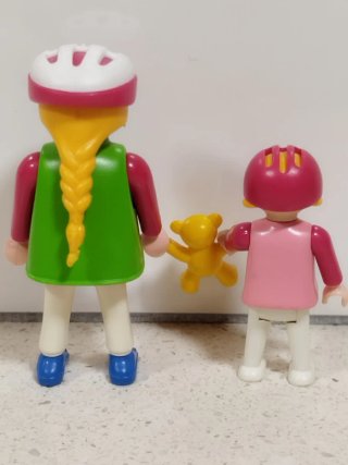 Playmobil 3068 City Life Mamá y Niña Bici COMPLETO