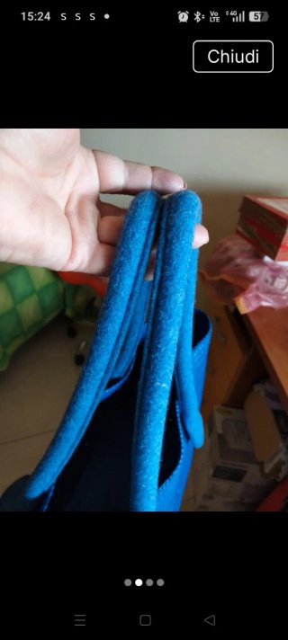 Borsa O bag blu con manici