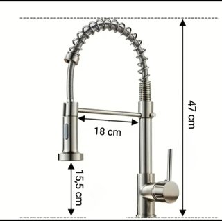 Grifo cocina nuevo plateado extensible fregadero