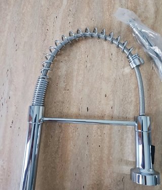 Grifo cocina nuevo plateado extensible fregadero