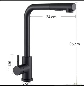 Grifo cocina nuevo negro extraible fregadero