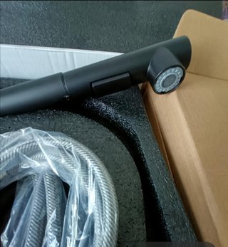 Grifo cocina nuevo negro extraible fregadero