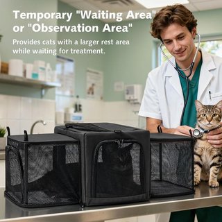 Pecute transportín gato expandible gris oscuro
