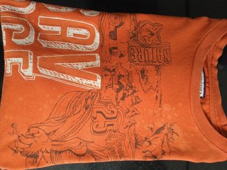 Camiseta Naranja Bershka Talla L ( 40 ).
