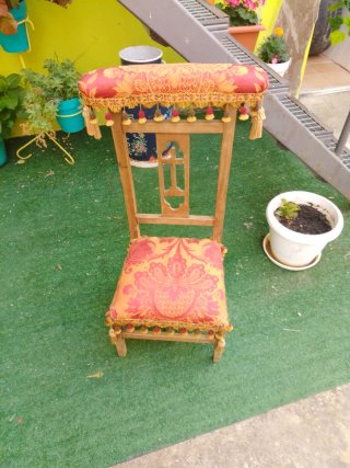 Reclinatorio antiguo madera y tela