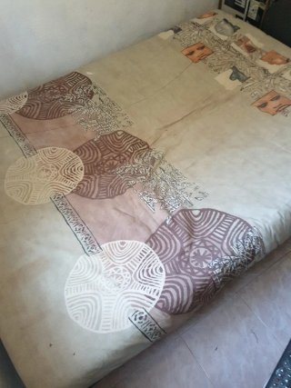 Sofá Cama Beige y Marrón