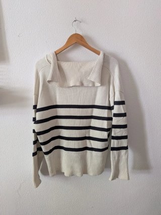 Jersey Zara Rayas Blanco y Negro