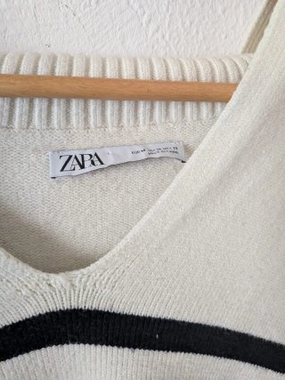 Jersey Zara Rayas Blanco y Negro