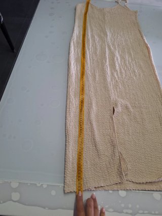 Vestito lungo in cotone beige