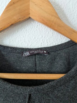 Vestido ZARA gris manga corta
