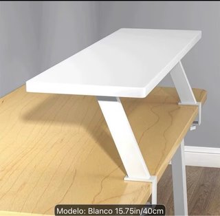 Organizador de escritorio blanco y madera