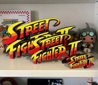 Street Fighter II - Logo 3d estándar (18 cm)