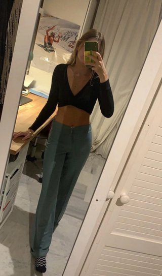 Pantalones de traje turquesa