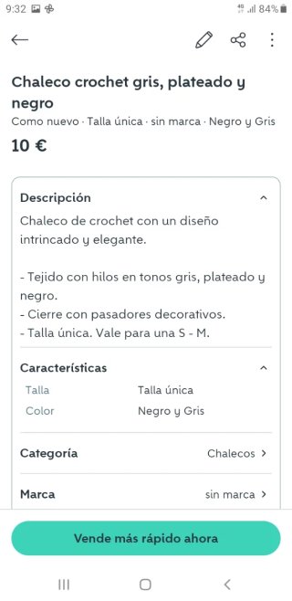 Chaleco Crochet Beige y Marrón Talla Única