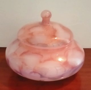 Bombonniere vetro Murano anni '70 rosa