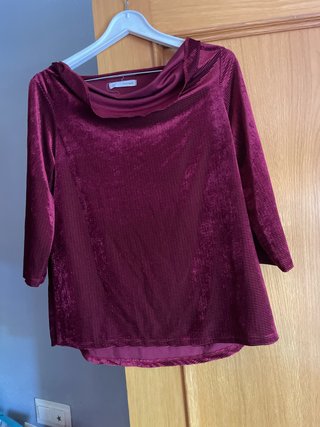 Camiseta granate de manga 3/4