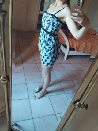 Vestito corto fantasia bianco e nero