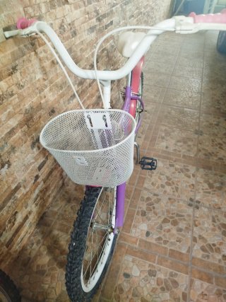 Bicicleta Morada Niña con Canasta