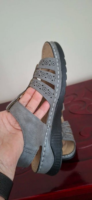 Sandalias de mujer, color gris, talla 37