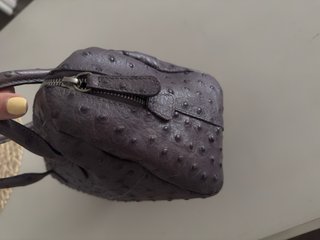 Bolso Furla Piel Gris Efecto Avestruz