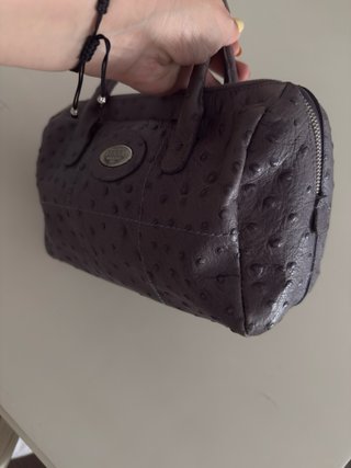 Bolso Furla Piel Gris Efecto Avestruz