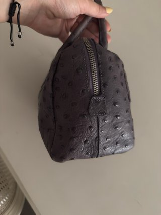 Bolso Furla Piel Gris Efecto Avestruz