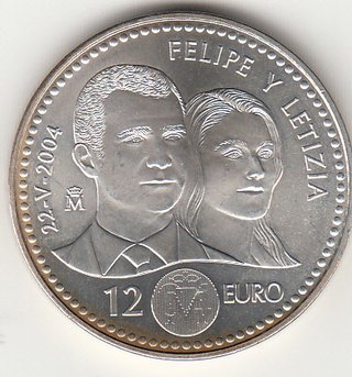 7 Monedas 12 Euros Plata España