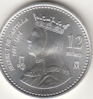 7 Monedas 12 Euros Plata España