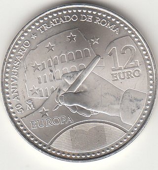 7 Monedas 12 Euros Plata España