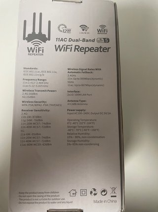 Repetidor WiFi 11AC Dual-Band 1200 Mbps