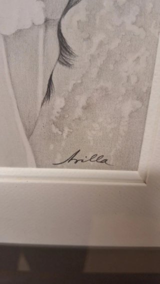 2 Cuadros Carboncillo Firmados Arilla