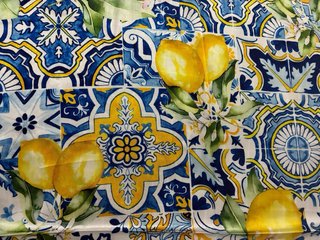 Foulard seta e viscosa con limoni