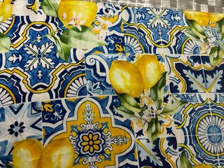 Foulard seta e viscosa con limoni