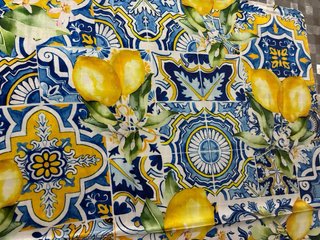 Foulard seta e viscosa con limoni