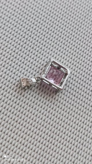 Colgante Plata 925 con Circonita Rosa.