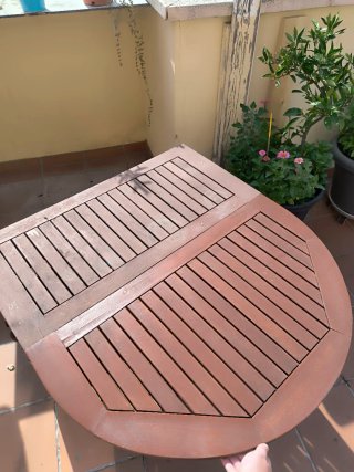 Mesa de madera plegable exterior