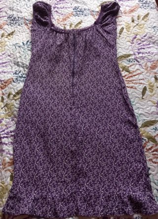 Vestido campesino morado estampado