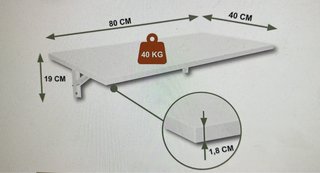 Mesa plegable pared 40x80 cm