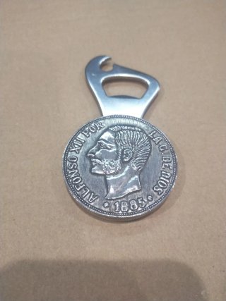 Abrebotellas vintage moneda Alfonso XIII