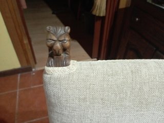 Mesa comedor y 6 sillas madera principios siglo XX